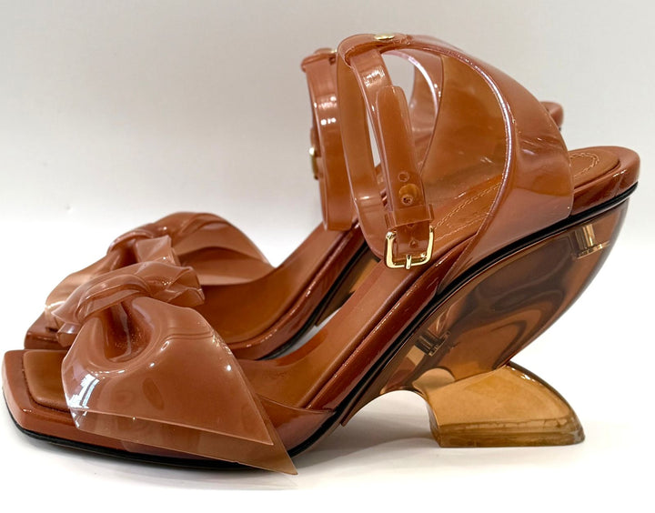 ZIMMERMAN JELLY BOW 85 WEDGE HEELS SANDALS