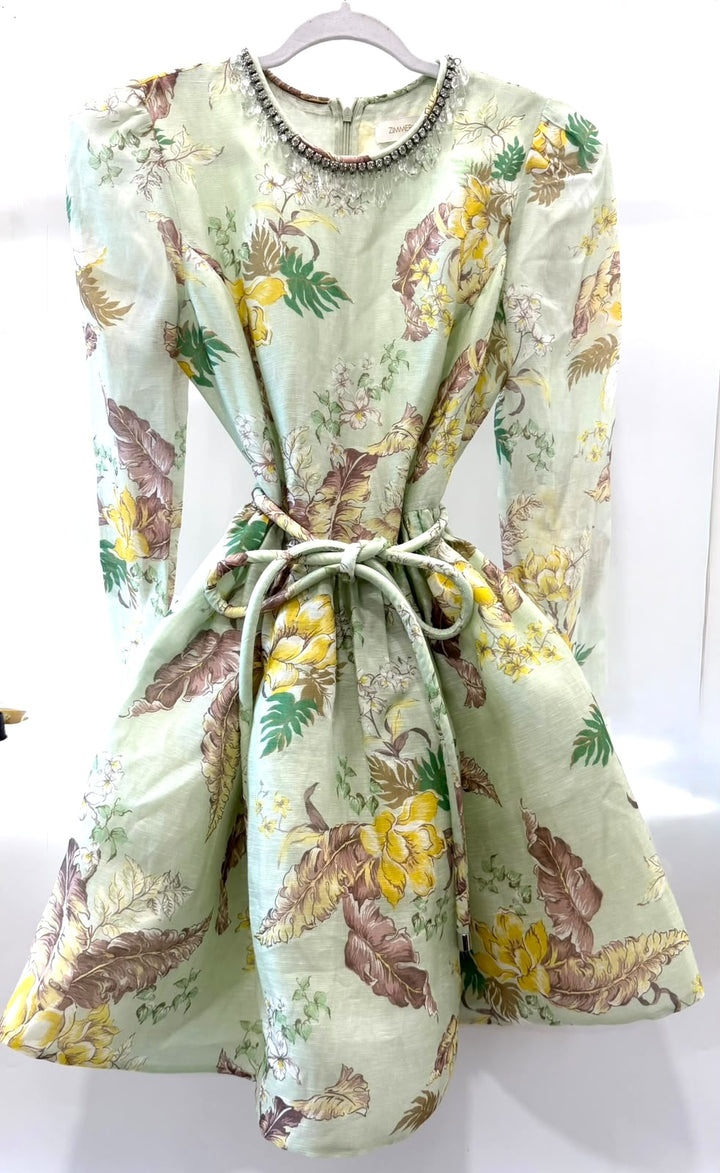 ZIMMERMANN MATCHMAKER LINEN-SILK TULIP MINI DRESS