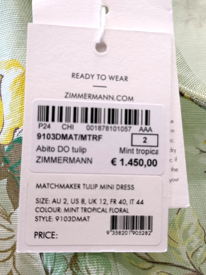 ZIMMERMANN MATCHMAKER LINEN-SILK TULIP MINI DRESS