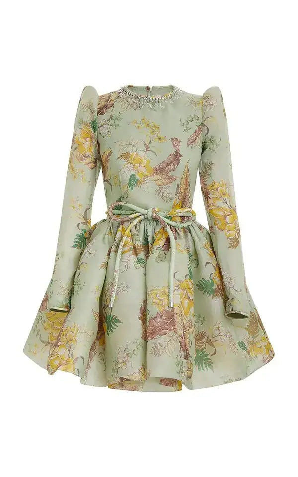 ZIMMERMANN MATCHMAKER LINEN-SILK TULIP MINI DRESS