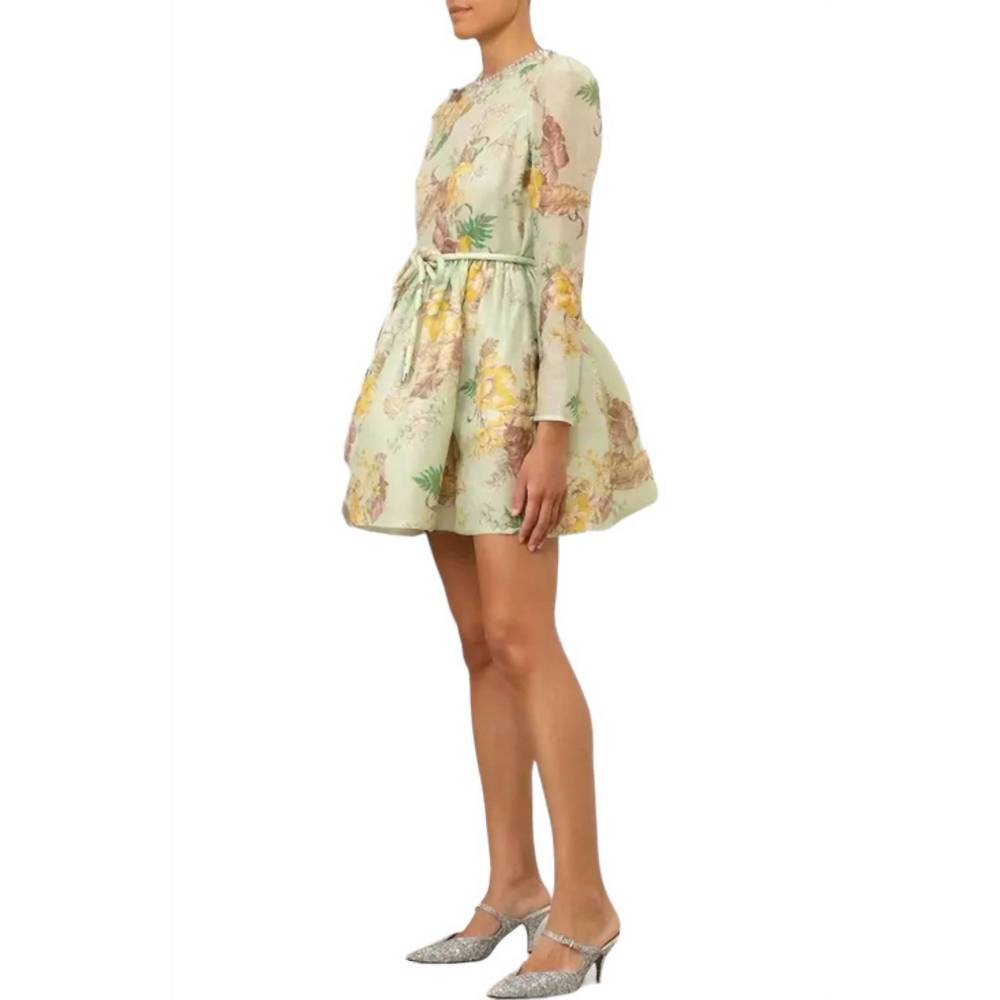 ZIMMERMANN MATCHMAKER LINEN-SILK TULIP MINI DRESS