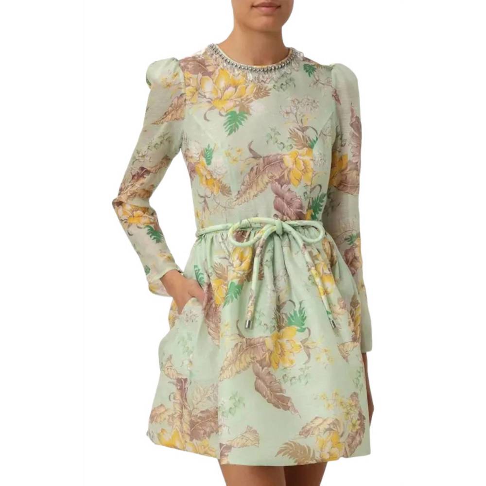 ZIMMERMANN MATCHMAKER LINEN-SILK TULIP MINI DRESS