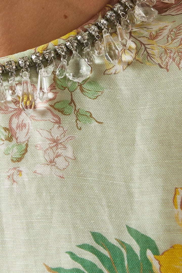 ZIMMERMANN MATCHMAKER LINEN-SILK TULIP MINI DRESS