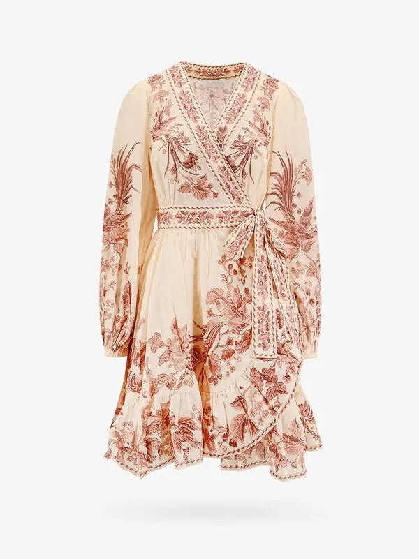 ZIMMERMANN WAVERLY POPLIN WRAP MINI DRESS