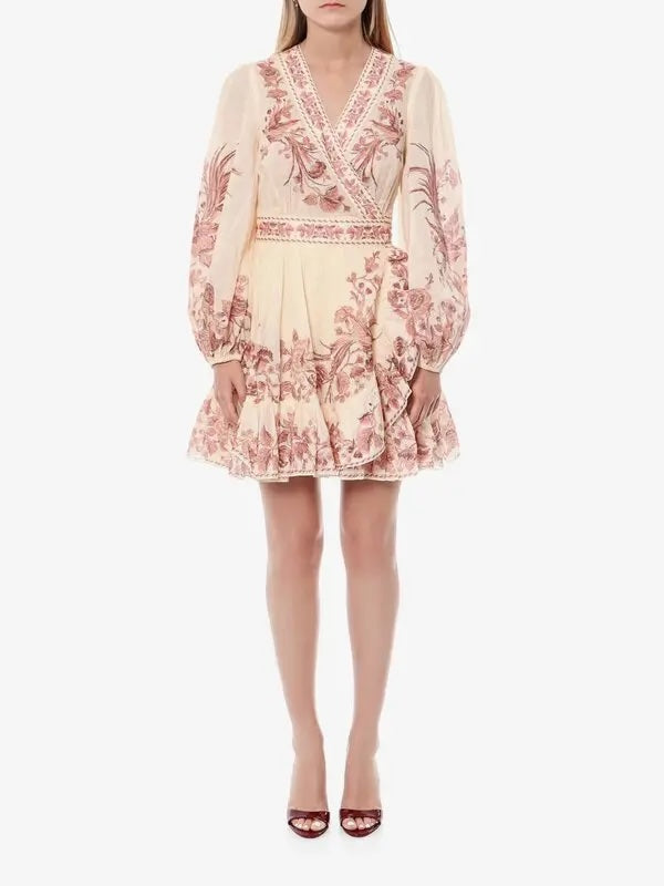 ZIMMERMANN WAVERLY POPLIN WRAP MINI DRESS