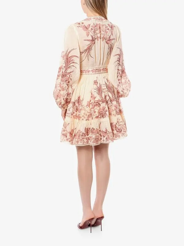 ZIMMERMANN WAVERLY POPLIN WRAP MINI DRESS