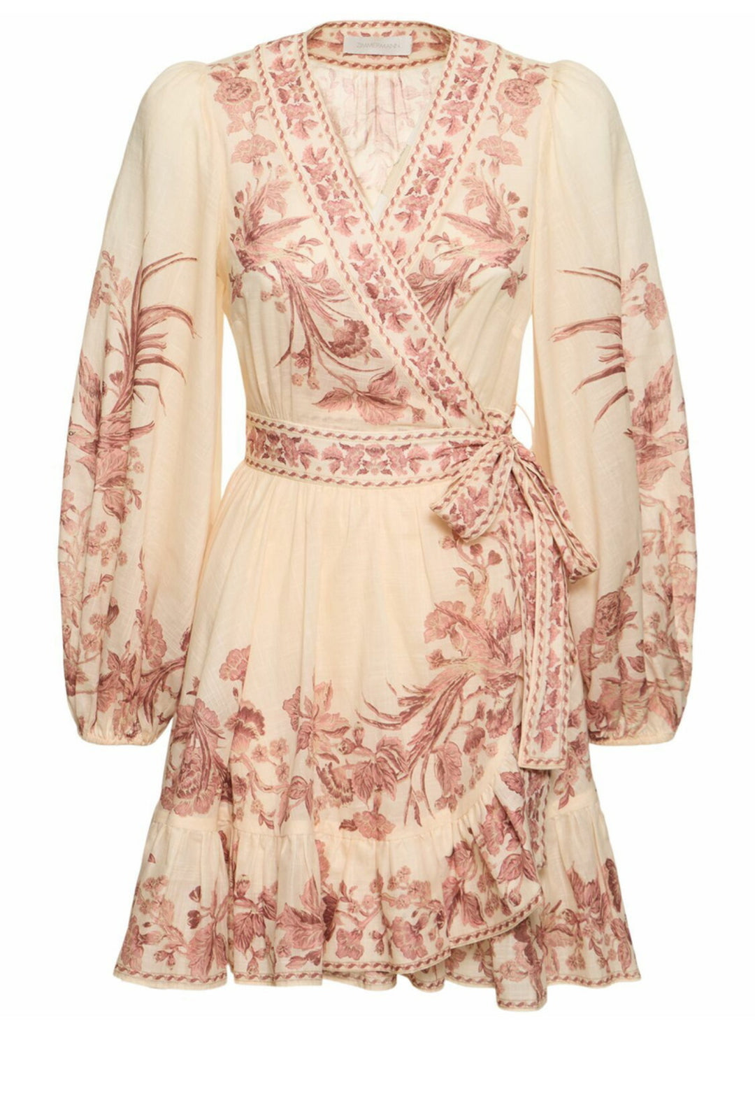 ZIMMERMANN WAVERLY POPLIN WRAP MINI DRESS
