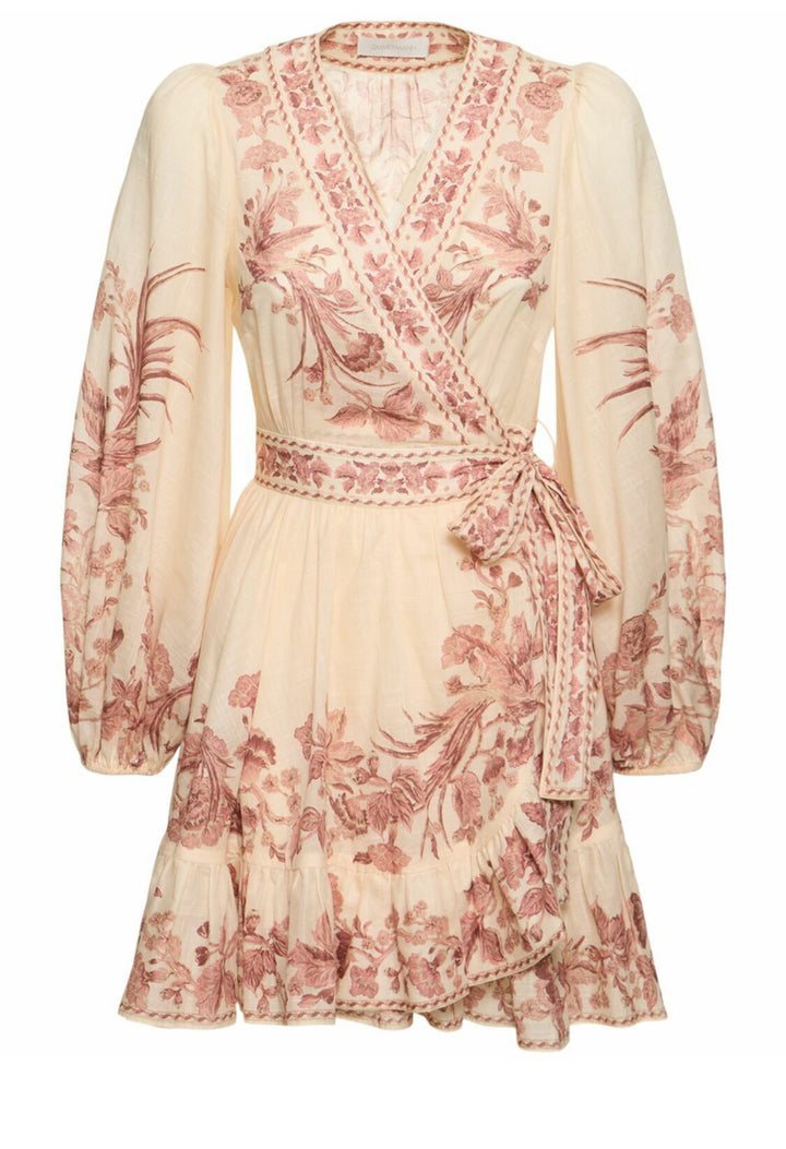 ZIMMERMANN WAVERLY POPLIN WRAP MINI DRESS