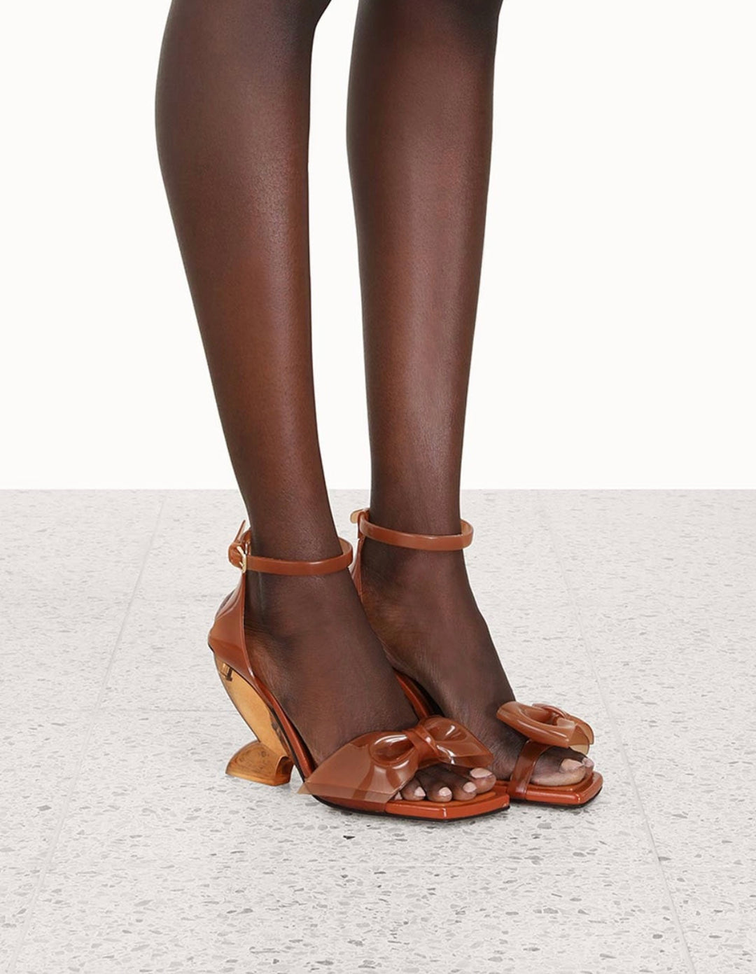 ZIMMERMAN JELLY BOW 85 WEDGE HEELS SANDALS