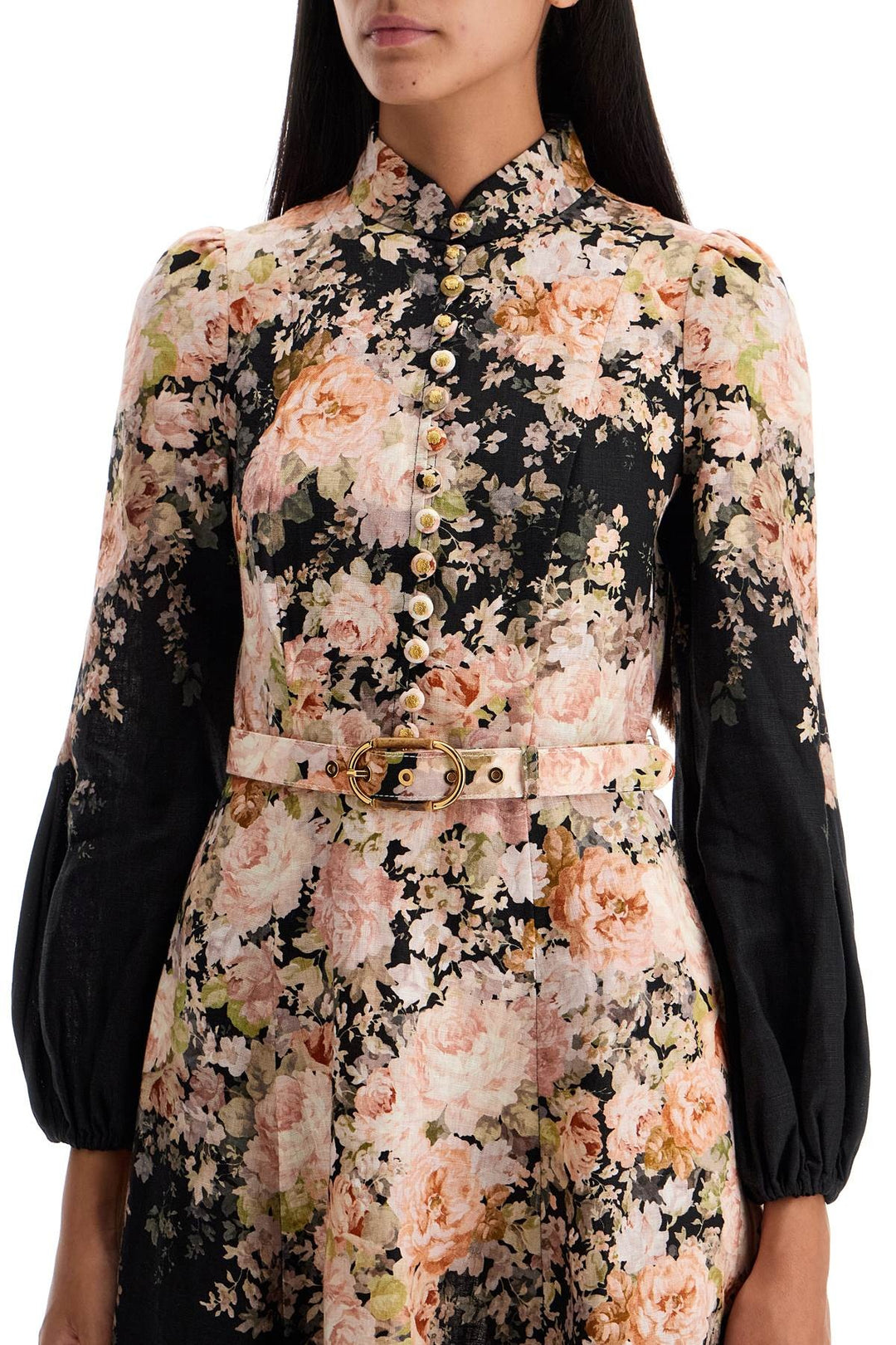 ZIMMERMANN FLORAL PRINT LINEN MIDI DRESS – Caroline's Fashion Luxuries