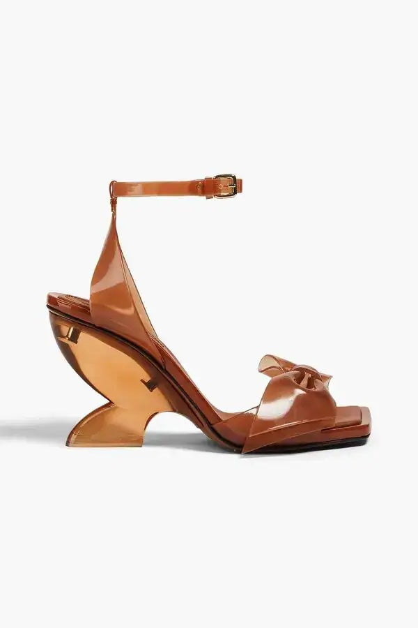 ZIMMERMAN JELLY BOW 85 WEDGE HEELS SANDALS