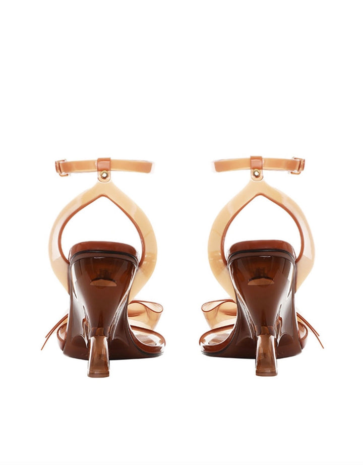 ZIMMERMAN JELLY BOW 85 WEDGE HEELS SANDALS