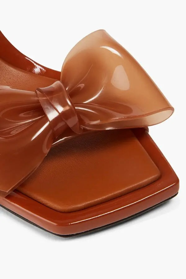 ZIMMERMAN JELLY BOW 85 WEDGE HEELS SANDALS