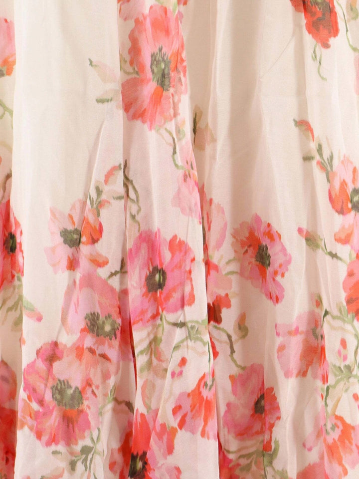 ZIMMERMANN LIGHTBURST FLORAL COTTON SILK BLEND SKIRT