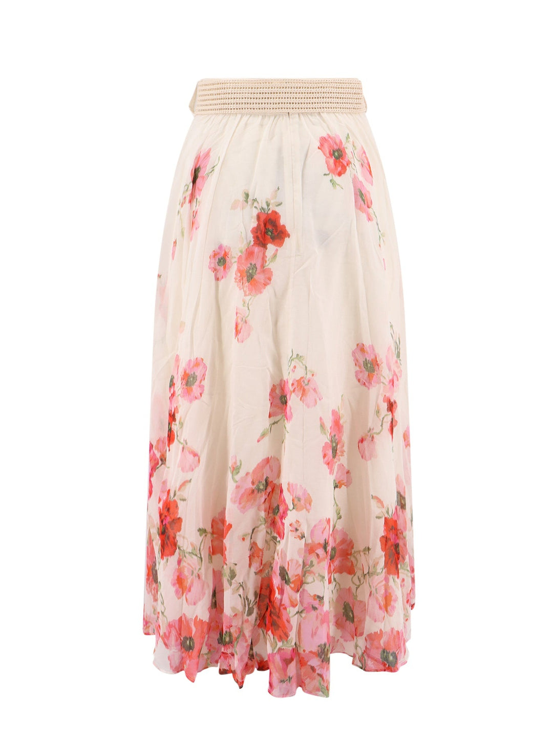 ZIMMERMANN LIGHTBURST FLORAL COTTON SILK BLEND SKIRT