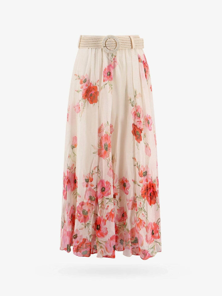 ZIMMERMANN LIGHTBURST FLORAL COTTON SILK BLEND SKIRT