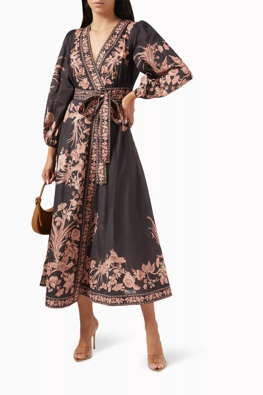 ZIMMERMANN WAVERLY WRAP MIDI DRESS