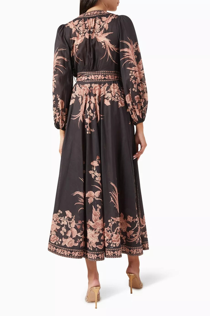 ZIMMERMANN WAVERLY WRAP MIDI DRESS