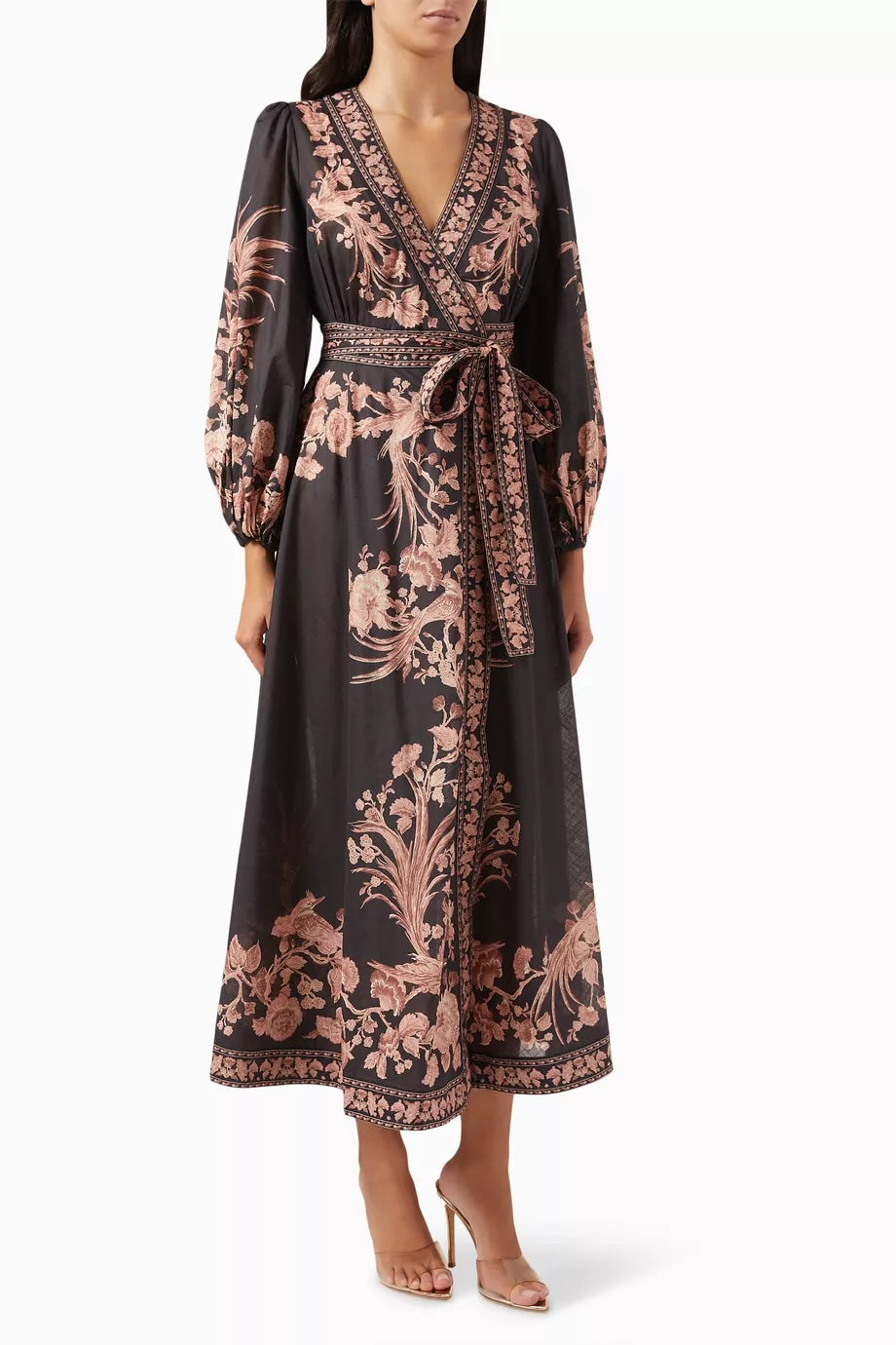 ZIMMERMANN WAVERLY WRAP MIDI DRESS