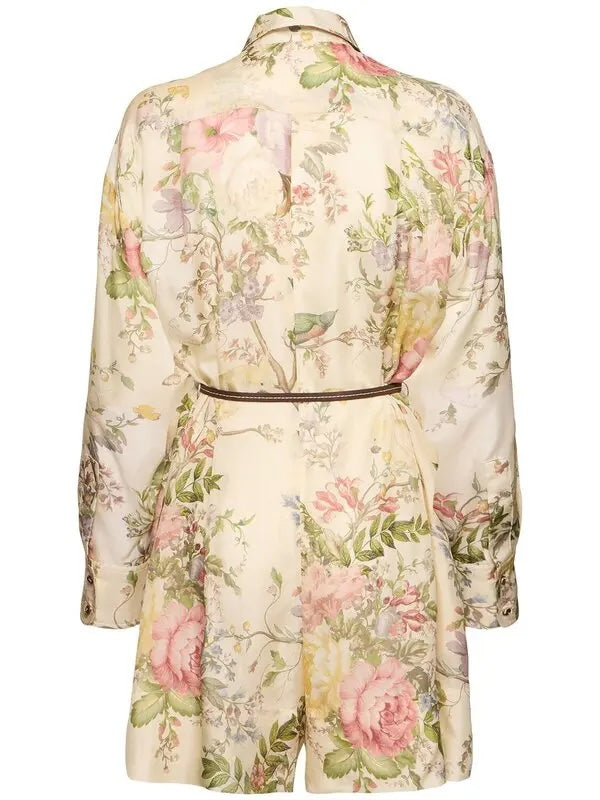 ZIMMERMANN WAVERLY SILK PRINTED ROMPER