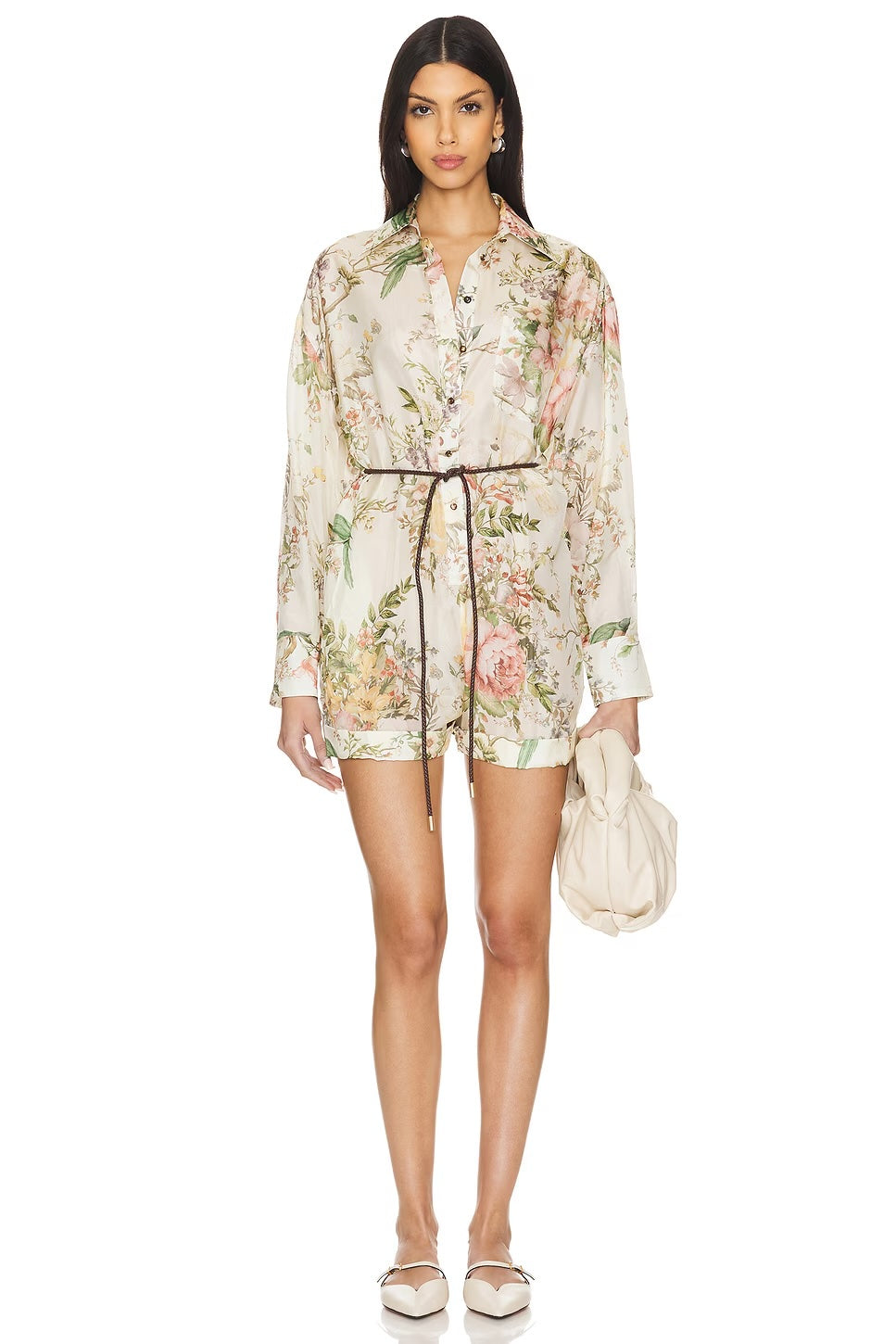 ZIMMERMANN WAVERLY SILK PRINTED ROMPER