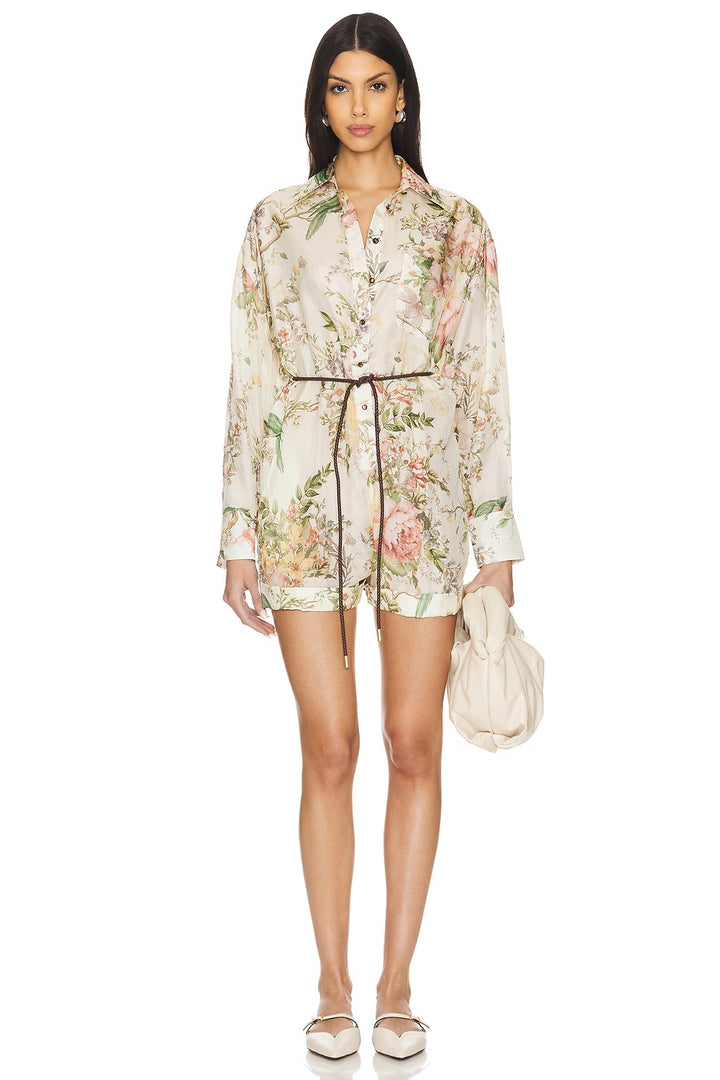 ZIMMERMANN WAVERLY SILK PRINTED ROMPER