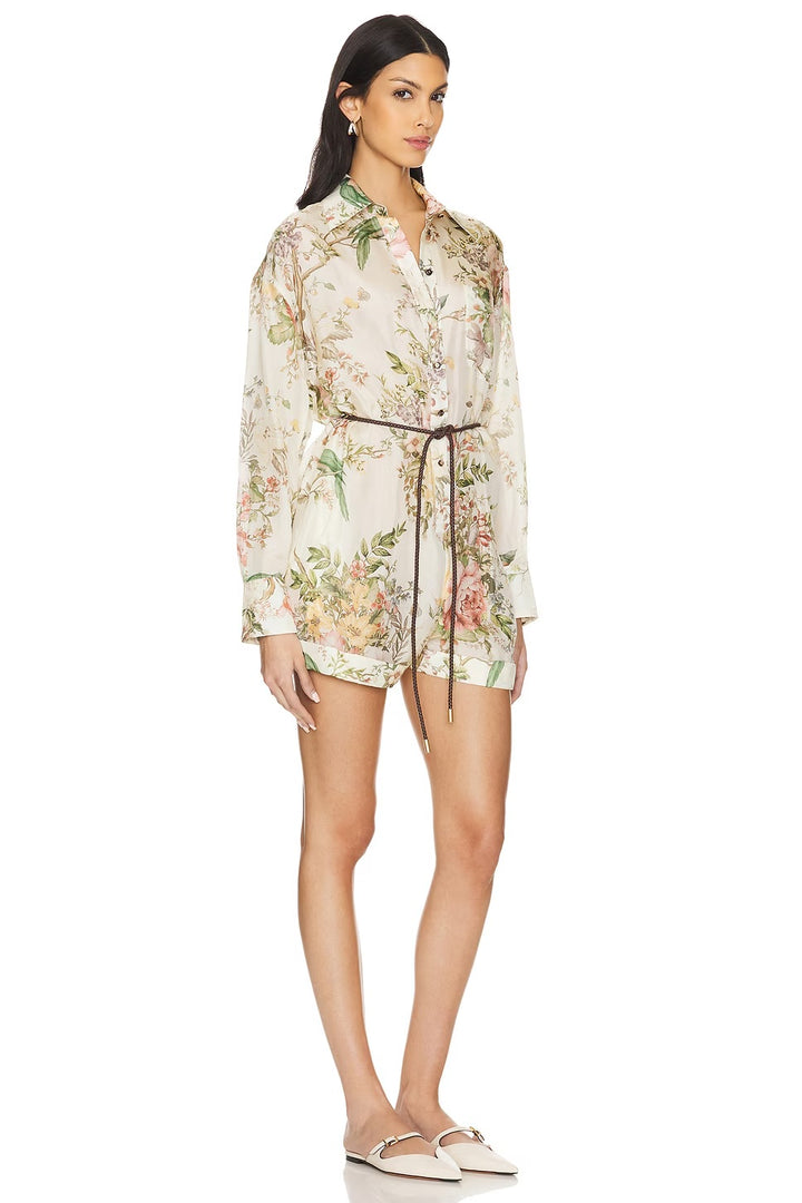ZIMMERMANN WAVERLY SILK PRINTED ROMPER
