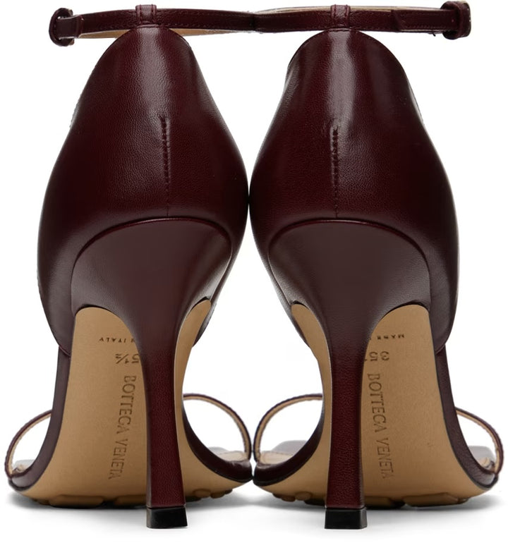 BOTTEGA VENETA STRETCH NAPPA LEATHER SANDALS IN MERLOT