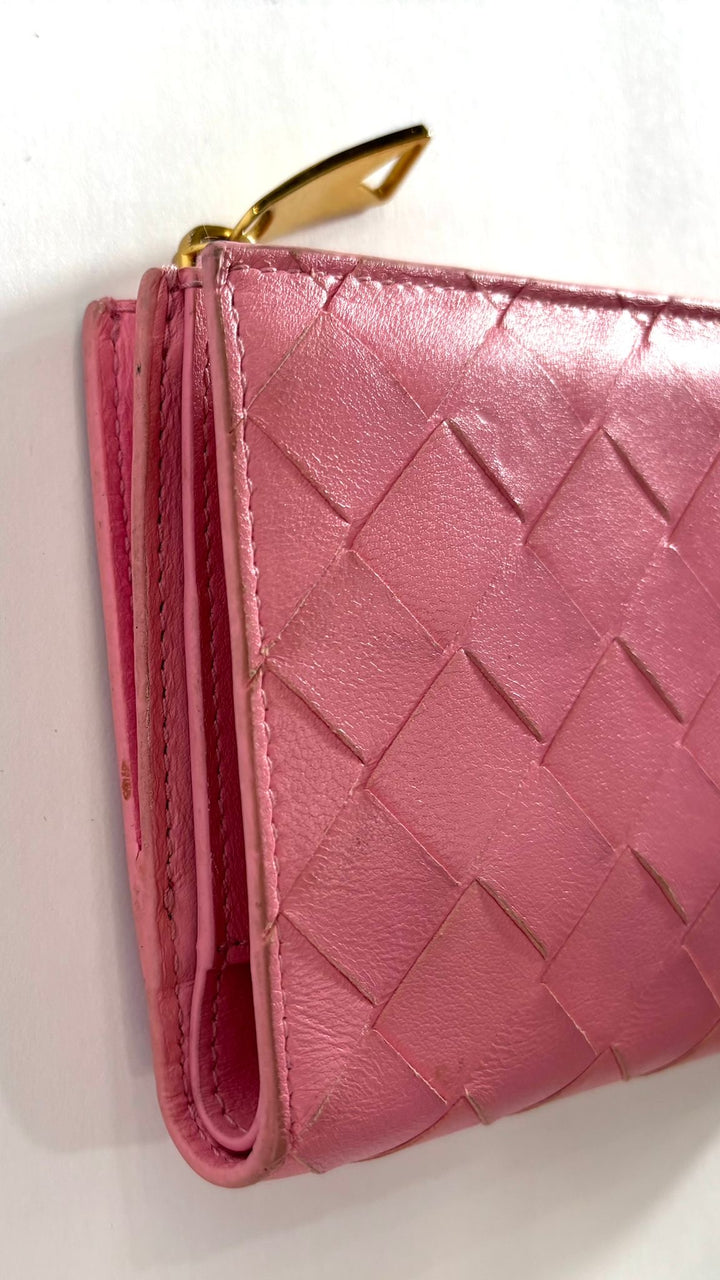 BOTTEGA VENETA INTRECCIATO LAMBSKIN LEATHER BI-FOLD WALLET