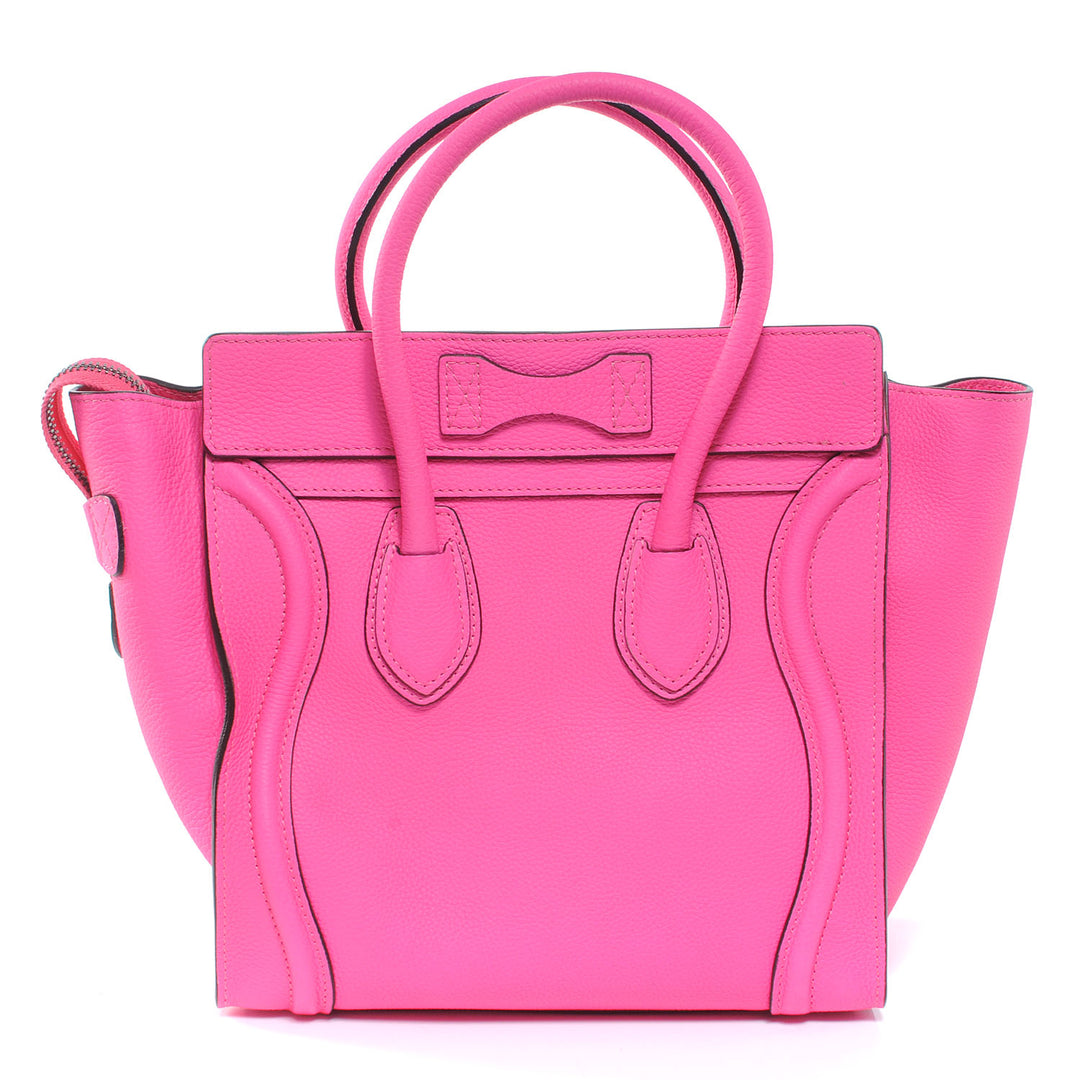 CÉLINE DRUMMED LEATHER MICRO PHANTOM TOTE BAG