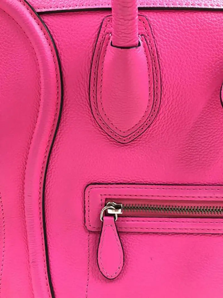 CÉLINE DRUMMED LEATHER MICRO PHANTOM TOTE BAG