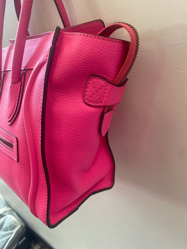 CÉLINE DRUMMED LEATHER MICRO PHANTOM TOTE BAG