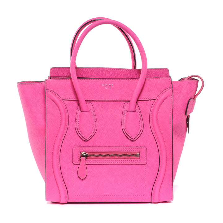CÉLINE DRUMMED LEATHER MICRO PHANTOM TOTE BAG