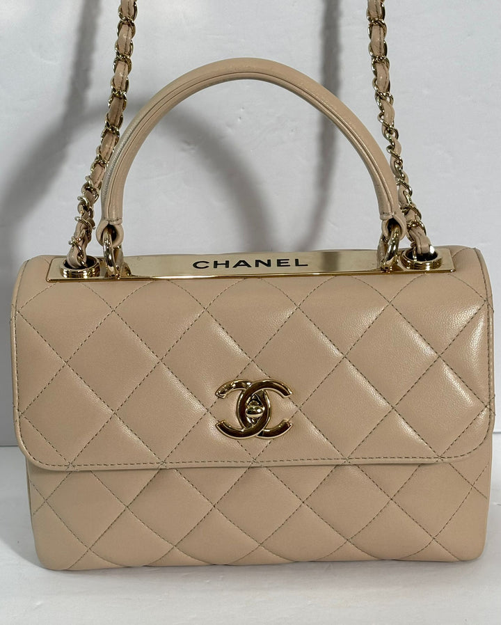 CHANEL QUILTED LEATHER SMALL CC FLAP BAG