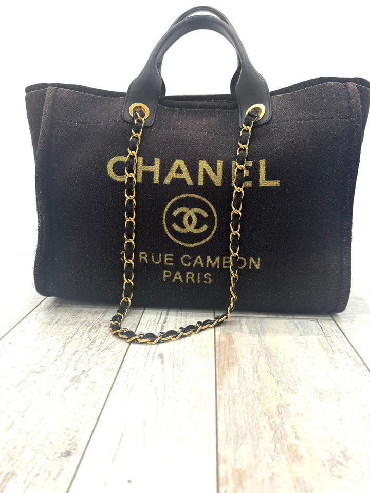 CHANEL LUREX CANVAS MEDIUM DEAUVILLE TOTE