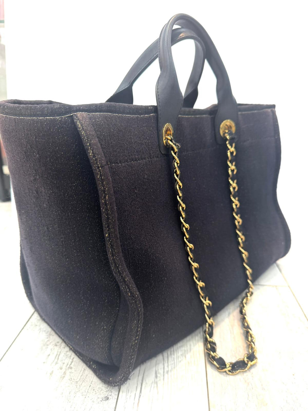 CHANEL LUREX CANVAS MEDIUM DEAUVILLE TOTE