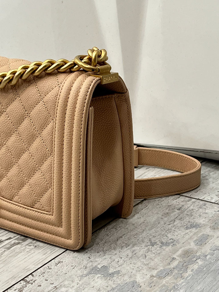 CHANEL MEDIUM CAVIAR LEATHER BOY BAG