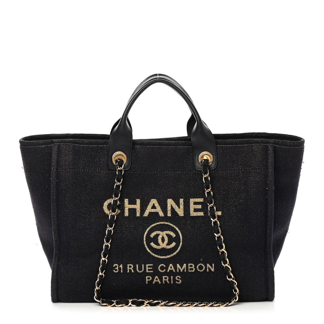 CHANEL LUREX CANVAS MEDIUM DEAUVILLE TOTE