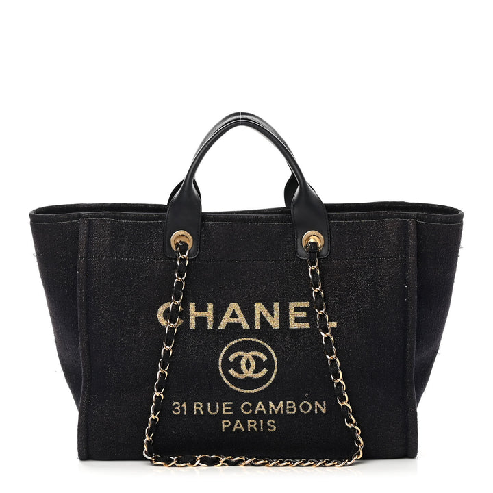 CHANEL LUREX CANVAS MEDIUM DEAUVILLE TOTE