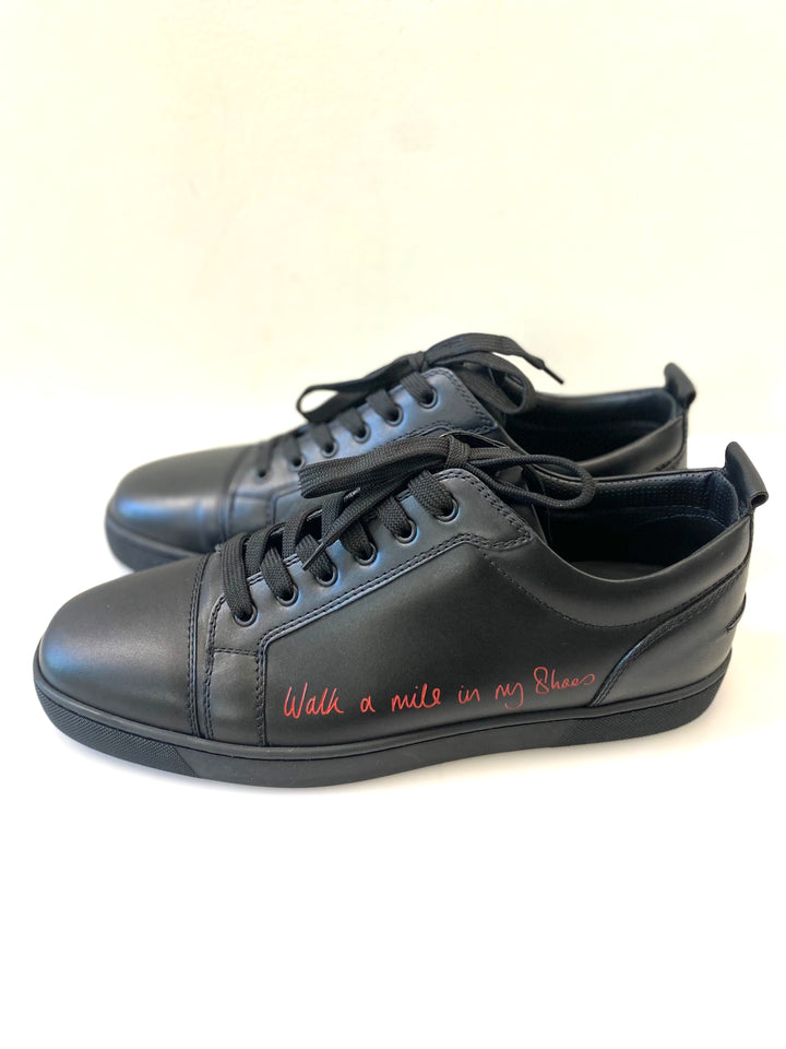 CHRISTIAN LOUBOUTIN LOUIS JUNIOR LOW "WALK A MILE IN MY SHOES" SNEAKERS