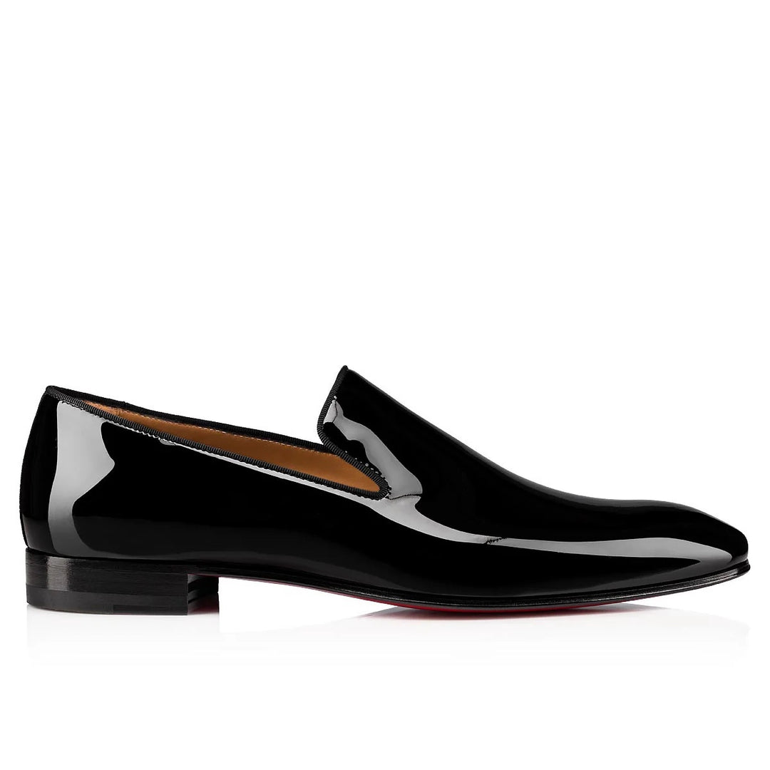CHRISTIAN LOUBOUTIN SHINY PATENT DANDELION LOAFERS