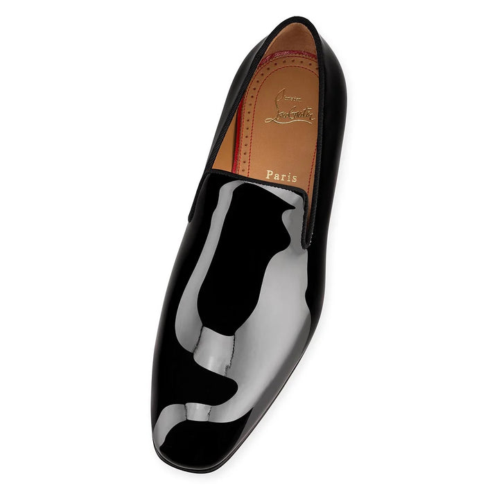 CHRISTIAN LOUBOUTIN SHINY PATENT DANDELION LOAFERS