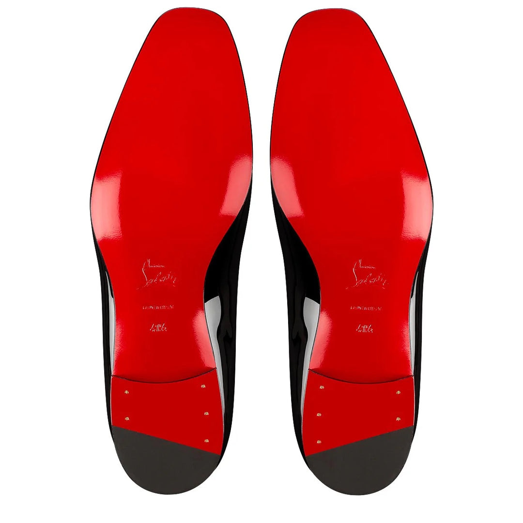 CHRISTIAN LOUBOUTIN SHINY PATENT DANDELION LOAFERS
