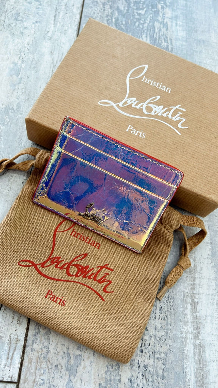 CHRISTIAN LOUBOUTIN LEATHER PRINTED CARD HOLDER