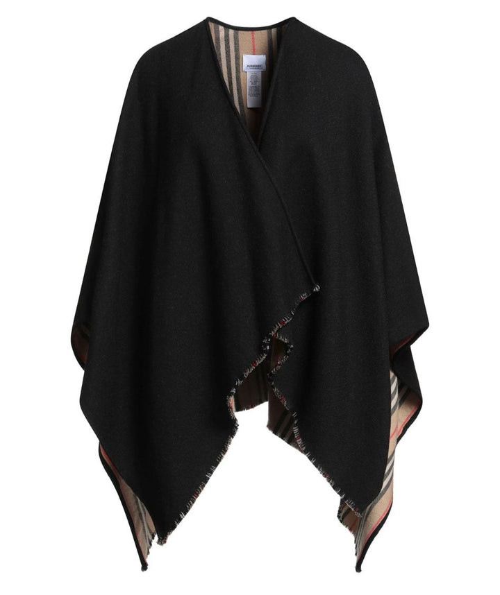 BURBERRY ICON STRIPE REVERSIBLE WOOL CAPE
