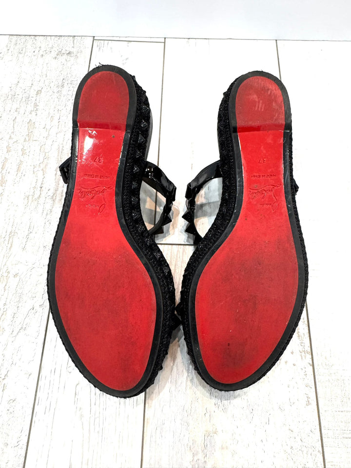 CHRISTIAN LOUBOUTIN PYRACLOU ESPADRILLE WEDGE SANDALS