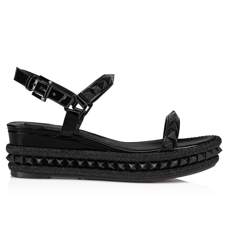 CHRISTIAN LOUBOUTIN PYRACLOU ESPADRILLE WEDGE SANDALS