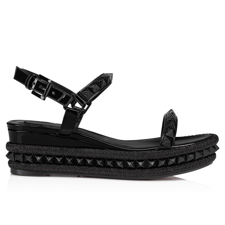 CHRISTIAN LOUBOUTIN PYRACLOU ESPADRILLE WEDGE SANDALS