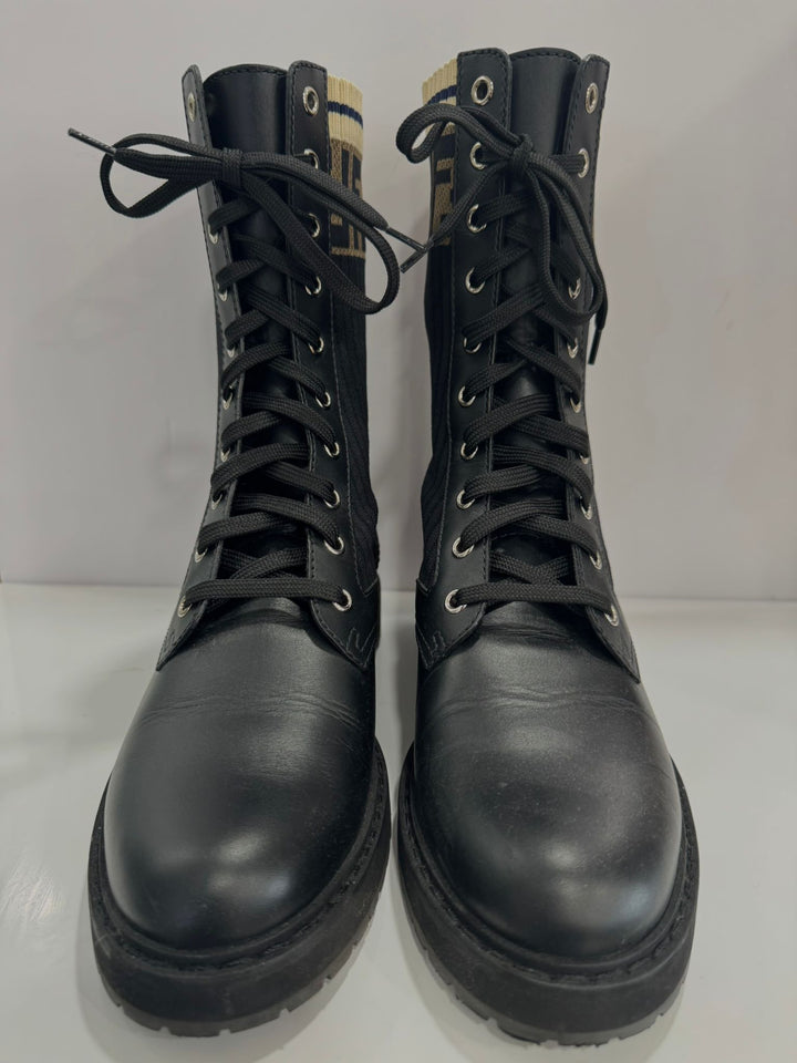 FENDI ROCKOKO COMBAT BOOTS