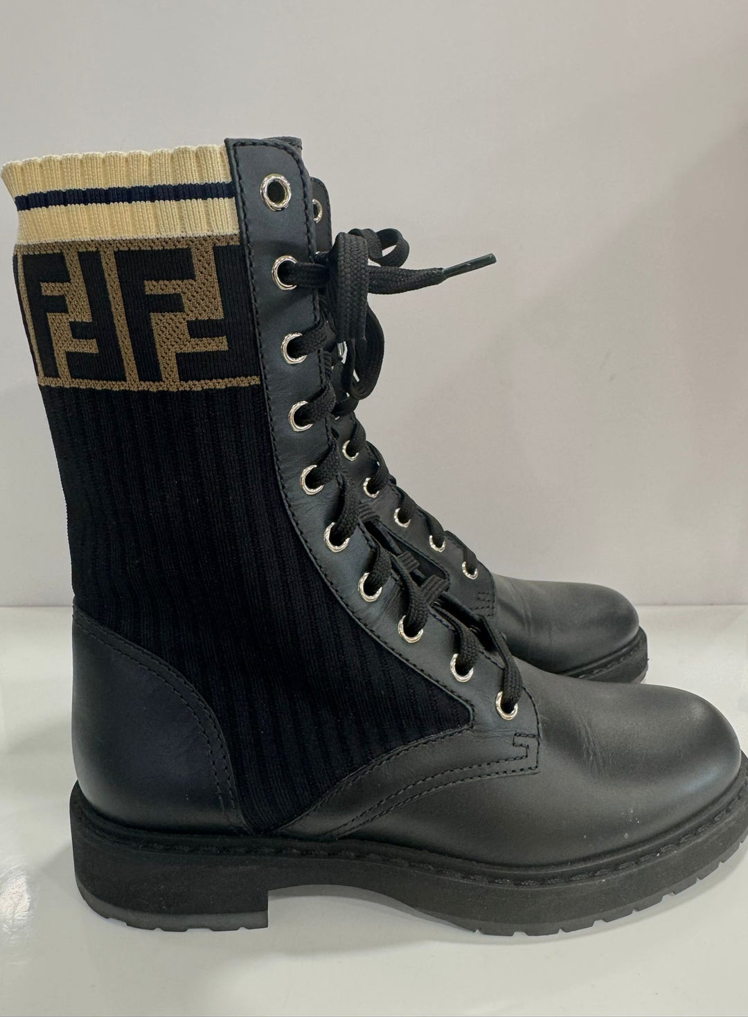 FENDI ROCKOKO COMBAT BOOTS
